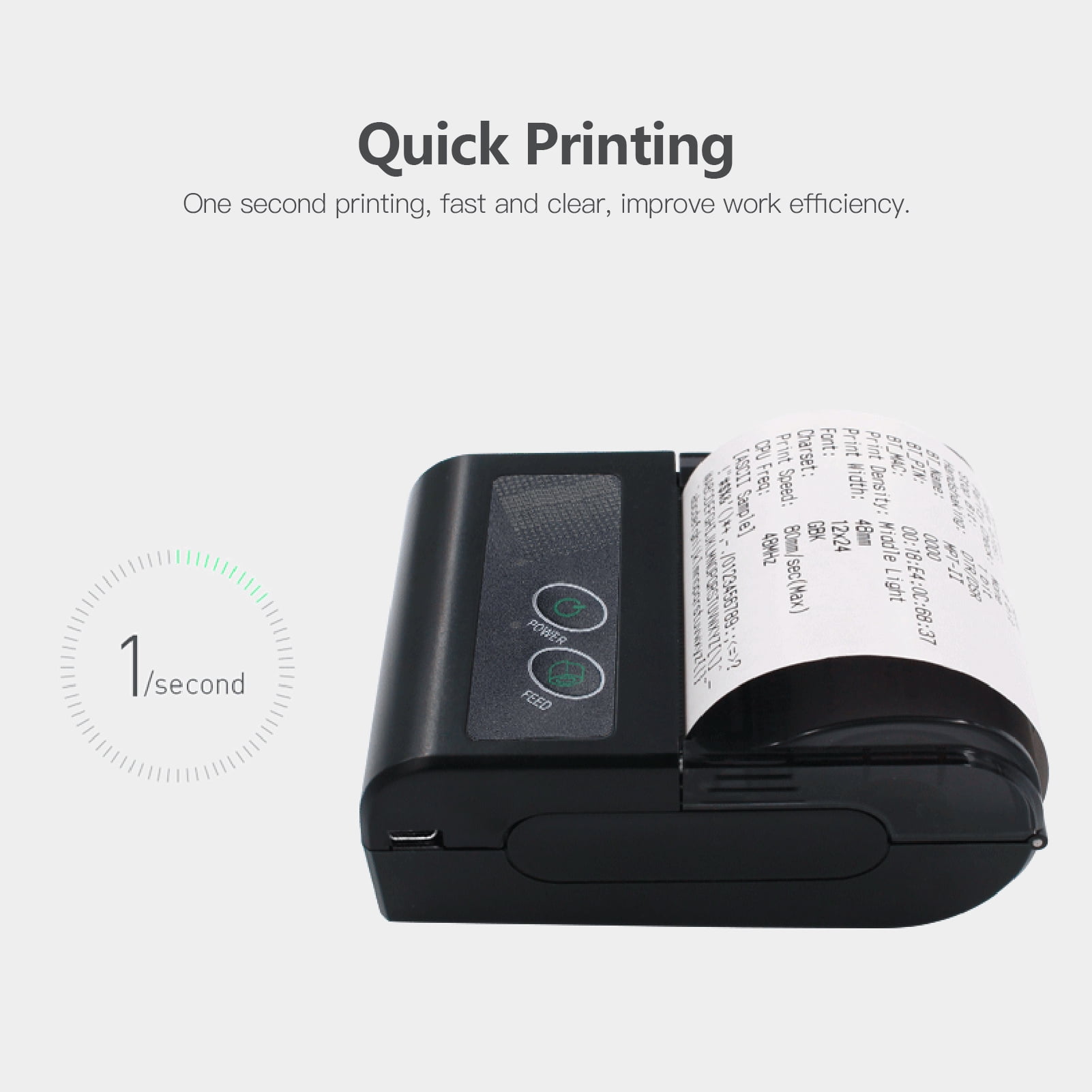Aibecy 58mm  Portable Thermal Printer Wireless Label Receipt Shipping Express Printer USB BT Connection Support ESC/POS