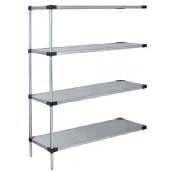 Quantum Storage AD74-1448SG Galvanized Steel 4-Solid Shelf Add-On Unit - 14 x 48 x 74 in.