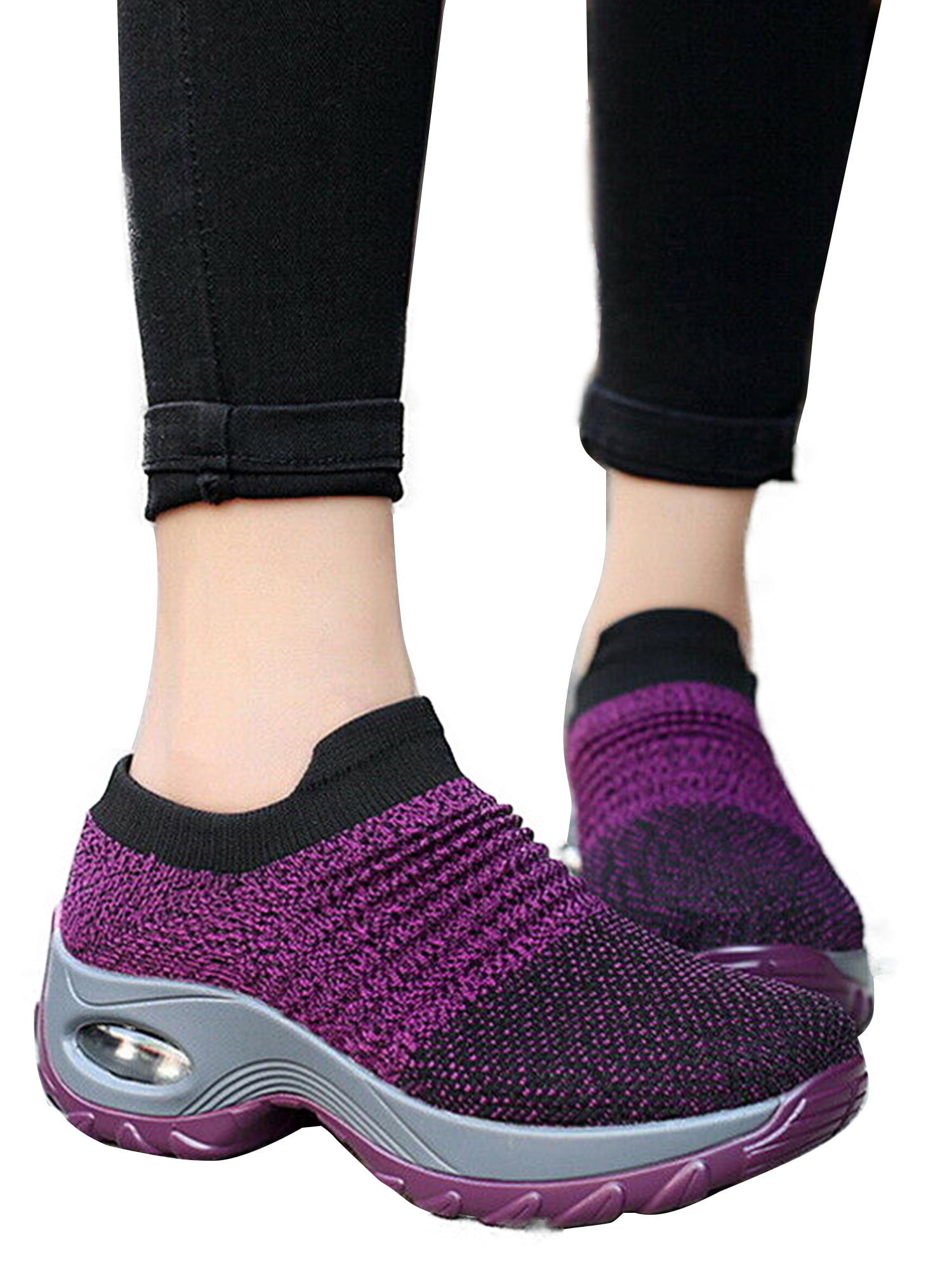 Women's Slip-On Trainers Gym Sports Sock Sneakers Mesh Shoes Breathable Outdoor 