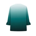 thumbnail image 5 of Plus Size Tops for Women Trendy Casual Gradient Shirts Fashion 3/4 Ruffle Sleeve V Neck Blouses Loose Tshirts Fall Winter Ladies Going Out Tops, 5 of 5