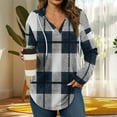 thumbnail image 2 of LSLJS Hoodies for Women V-Neck Long SLeeve Flannel Pullover Shirts Casual Loose Plaid Printed Shirts Hoodies Fall Outfits, S-2XL, 2 of 3
