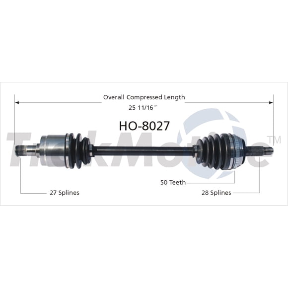 TrakMotive HO-8027 CV Axle Shaft Premium OEM Replacement