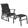thumbnail image 2 of Outsunny Outdoor Glider Chair with Ottoman, 2-Piece Patio Glider Set with High Back, Wide Seat, Breathable Mesh for Porch, Garden, Backyard, Black, 2 of 9