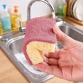 thumbnail image 4 of Kitchen Nano Sponge Wipe, 8-Pack Magic Cleaning Sponge, Double-Sided Scrub Sponge for Dishes, Pots, and Pans, Strong Decontamination for Kitchen Oil and Grease, Red, 4 of 7