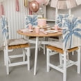 thumbnail image 3 of Blue Palm Tree Chair Back Covers, Removable Chair Covers for Dining Chairs Set of 6, Washable Chairs Slipcovers Back Seat Protector for Wedding Party 19"x20", 3 of 9