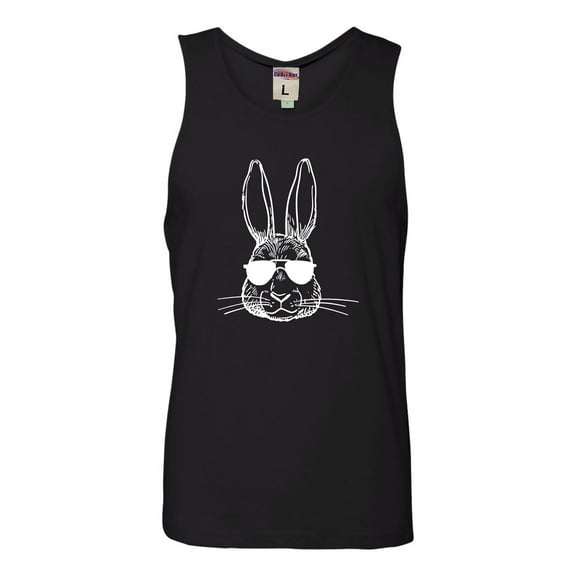 Go All Out Bunny Face With Sunglasses Sleeveless Tank Top T-Shirt Mens/Women/Flowy/Fitted