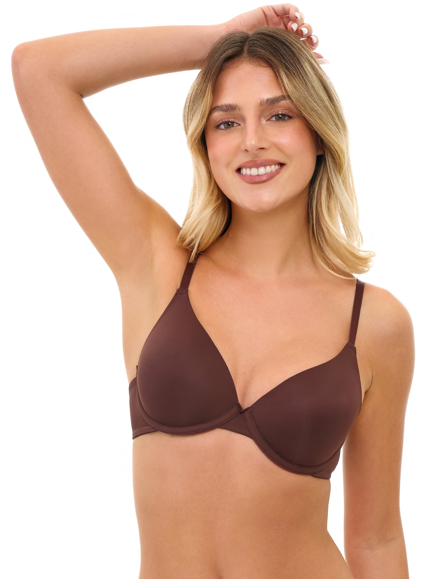 No Boundaries Lightly Lined Underwire T-Shirt Bra, Women's 34A to 40DDD