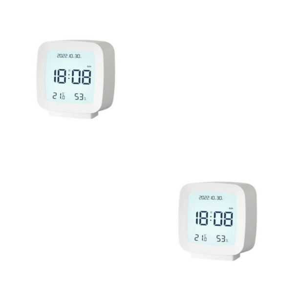 Reloj digital Matsuzay ABS Pantalla de fecha Estilo simple LCD Blanco 2Conjunto