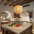 thumbnail image 5 of ZXNYH Rattan Pendant Lights, Large Wicker Chandelier Hand-Woven Boho Pendant Light Rattan Basket Hanging Light for Dining Room Kitchen Island Living Room, 5 of 7