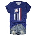 thumbnail image 1 of Hauts d'Été pour Femmes, 2024 Blouses Décontractées Chic pour l'Entraînement T-Shirts T-Shirts de Baseball pour Femmes à Imprimé Col Rond Multicolore Multi Tailles Été Manches Courtes Bleu, 1 of 3