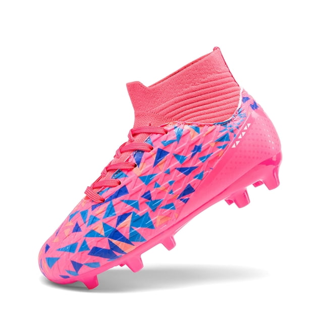 Tacos de Fútbol para Niños DREAM PAIRS Botín Alto para Césped Firme Rosa