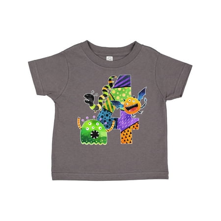 

Inktastic Fun Monsters Fourth Birthday Gift Toddler Boy or Toddler Girl T-Shirt