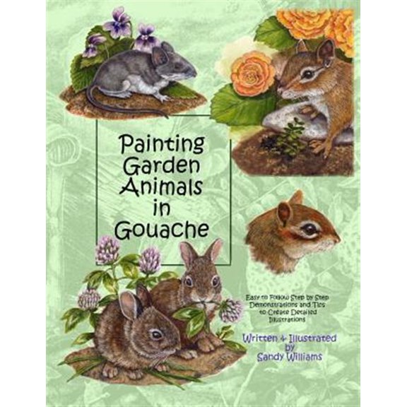 Pre-Owned Painting Garden Animals in Gouache