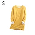 thumbnail image 4 of sweethay Ropa interior térmica de mujer portátil Color sólido reutilizable reemplazo de manga larga invierno otoño caliente mantenimiento camiseta de Prendas para la parte del cuerpo Amarillo S sweethay AP013396-09, 4 of 6