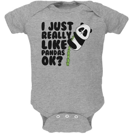 

I Just Really Like Pandas Cute Soft Baby One Piece Heather 12-18 M