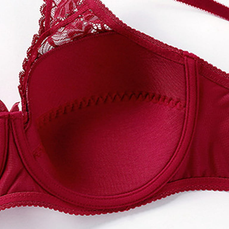 Bigersell Wireless Bra Women Lace With Underwire Solid Color