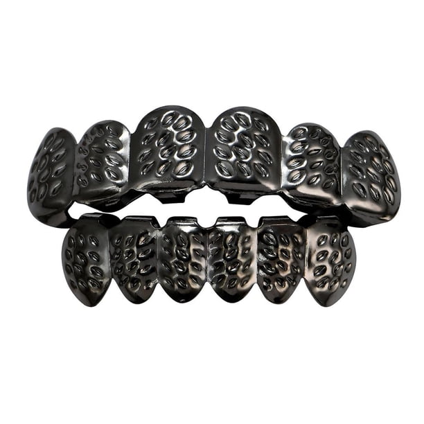 Boca de metal de cobre personalizada con 6 flores superiores e inferiores talladas para Joker, Halloween Negro