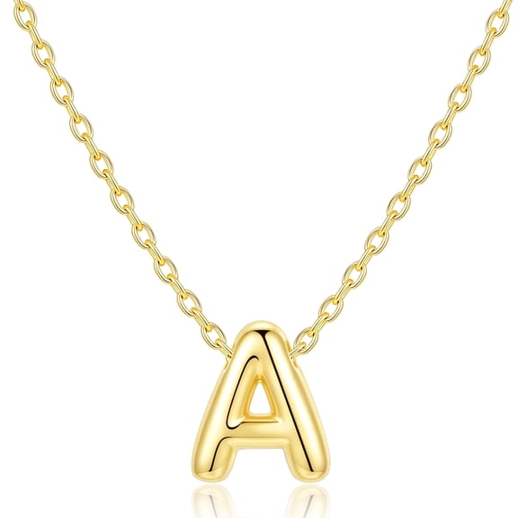 APSVO 18K Gold Plated Initial Necklace for Women Letter A Pendant Chain Birthday Graduation Jewelry Gifts Teen Mom Her Wife Female Lady Daughter Age Ideas