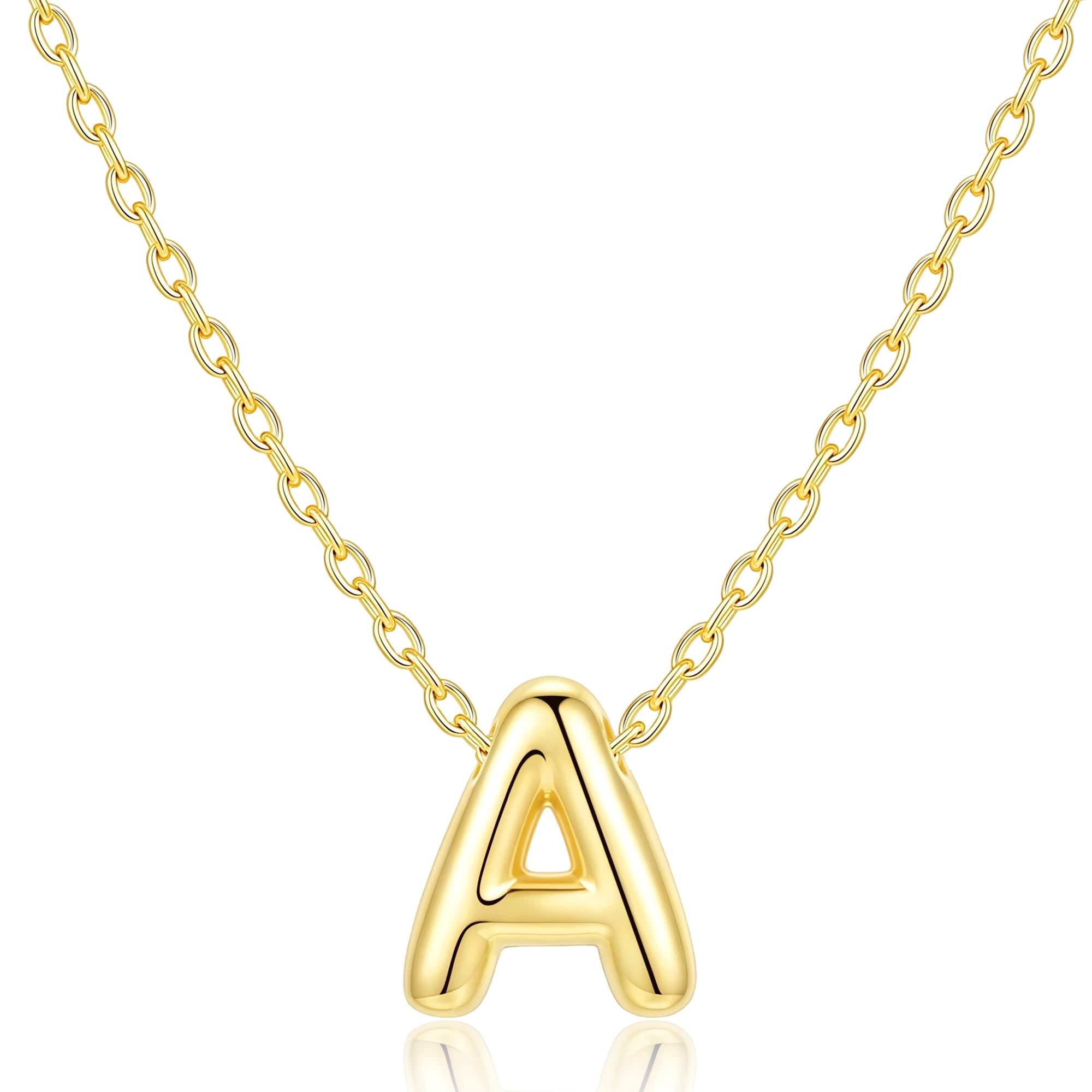 APSVO 18K Gold Plated Initial Necklace for Women Letter A Pendant Chain Birthday Graduation Jewelry Gifts Teen Mom Her Wife Female Lady Daughter Age Ideas