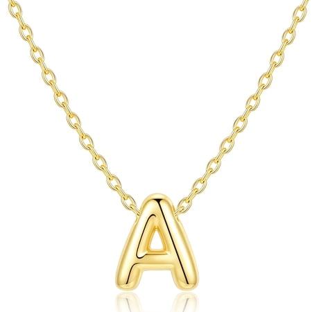 APSVO 18K Gold Plated Initial Necklace for Women Letter A Pendant Chain Birthday Graduation Jewelry Gifts Teen Mom Her Wife Female Lady Daughter Age Ideas