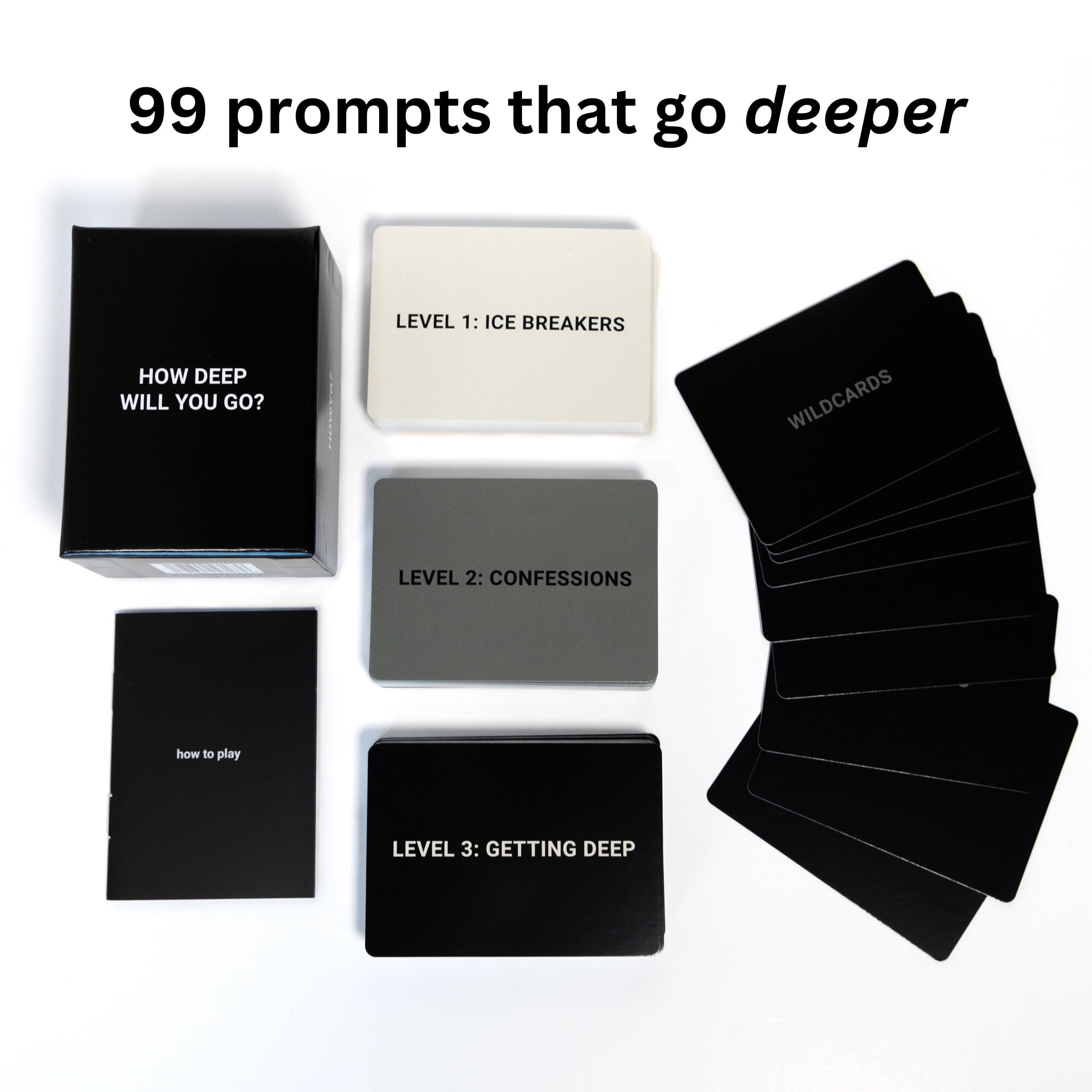 How Deep Will You Go? Card Game, How Deep Will You Go gioco di carte, Fun Family Party Gioco di carte, Gioco di carte Question Card Game per adulti