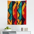 thumbnail image 1 of Ethnic Tapestry, Geometric Contemporary Art Design Black Bold Zig Zag Borders Pattern, Fabric Wall Hanging Decor for Bedroom Living Room Dorm, 5 Sizes, Teal Orange Marigold, by Ambesonne, 1 of 1