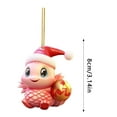 2D Pink Big Eyed Little Dragon Christmas Ornament