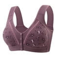 thumbnail image 2 of Lixiuxyad Full Coverage Bra For With Superior Support And Comfort All Day Wireless T Shirt Bra Seamless Underwear For Plus Bust,Bras for Women Purple 36, 2 of 3