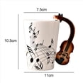 thumbnail image 4 of 3X de Ceramica del Manejar de Violin de la Novedad Creativa Espectro Libre de Te de Leche Cafetaza de la Personalidad Regalo Instrumento Musical Unico, 4 of 8