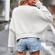 thumbnail image 4 of Suéter de cuello redondo para mujer, moda, suelto, talla grande, color, manga larga, tops, suéter para mujer, 4 of 4