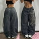 thumbnail image 1 of Ropa de calle nueva Harajuku Color sólido lavado pantalones vaqueros holgados hombres Y2K moda Retro Punk Casual Joker gótico pantalones de pierna ancha de cintura alta, 1 of 5