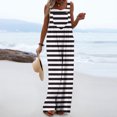 thumbnail image 7 of BLVB Women Overalls Sleeveless Striped Jumpsuits Wide Leg Bib Pants Rompers Summer Beach Outfits with Pockets, 7 of 7