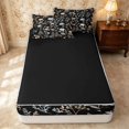 thumbnail image 4 of Erosebridal Retro Floral Zipper Twin Comforter Sets with Fitted Sheet and 2 Pillowcases, Chic Blossom Zipper Bedding Set, Black Reversible, Midnight Neutral, Black Reversible, 4 of 7