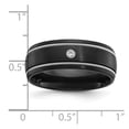 thumbnail image 2 of Black Zirconium Brushed With Cubic Zirconia 8mm Band Size 13 Ring for Women and Men, 2 of 2