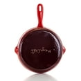 MegaChef Round 10.25 Inch Enameled Cast Iron Skillet in Red