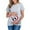 Gray, variant on Leesechin Maternity Shirts Fashion Solid Color Print Short Sleeve Pregnant Shirts Casual Clothe Top