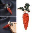 thumbnail image 3 of Linaichen Carrot Rhinestone Brooches - Party Favors & Gifts, 3 of 8