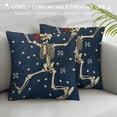 thumbnail image 3 of PHYHOO  Christmas Pillow Covers  Blue Skeleton Dance Winter Throw Pillows Pillowcase Home Decor Living Room House Decorative Cushion Case for Sofa Couch, 3 of 5