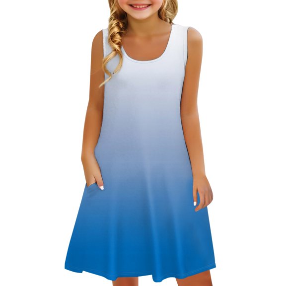 XXWXYD Girls Tiered Halter Neck Summer Dress | Ruffle Trim Sleeveless Swing 𝖲undress | Flowy Beach Tank Mini Dress for Vacation Photo Shoot Part𝗒 Outfit with Side Pockets