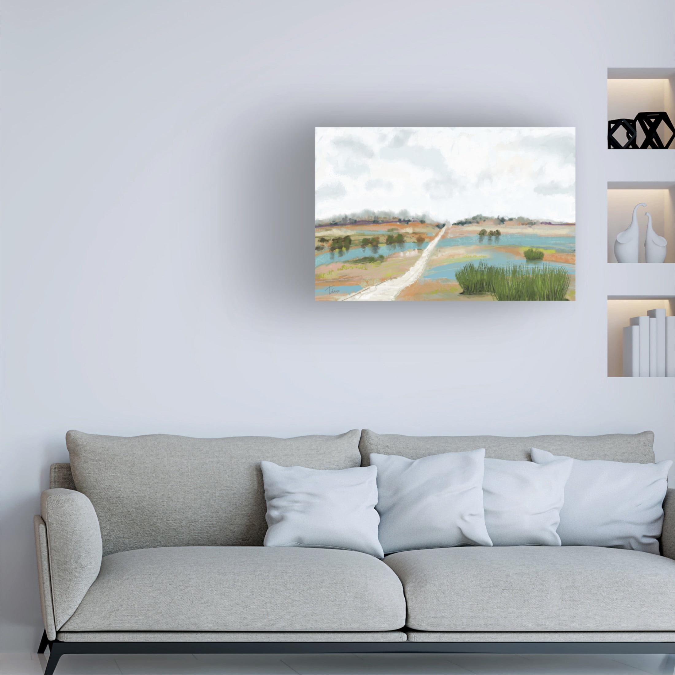 Canvas Wall Art - Tina Finn 'Lonely Road' Wall Art for Living Room, Bedroom, or Office Décor by Trademark Fine Art - 19 x 12 Inches