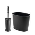 thumbnail image 3 of iDesign Small Plastic Bathroom Trash Can, 2.1 Gallon/8L. Slim Garbage Can for Bedroom, Office, 2-Pack, Black, 3 of 7