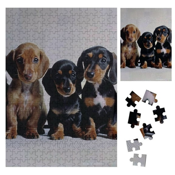 BCIIG Dachshunds Wooden Jigsaw Puzzle Vertical Style Impossible Wooden Puzzles Gift for Family Friends 300PCS