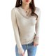 thumbnail image 2 of Qarigey Ropa interior cálida para mujer, ropa de otoño, Tops, camiseta gruesa de lana, lencería de fondo, camiseta interior de manga larga Camisetas sin mangas Albaricoque, 2 of 6