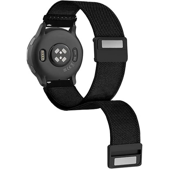 KOMI Magnetic Elastic Band for Samsung Galaxy Watch 7 6 5 4 FE 40m 44mm / Ultra 47mm / Watch6 Classic 43mm 47mm / 5 Pro 45mm / 4 Classic 42mm 46mm, 20mm Stretchy Nylon Strap for Men Women, Black