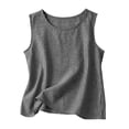 thumbnail image 4 of Loose Tank Tops for Women, Cotton Tank Tops for Women Summer Cotton-Linen Sleeveless Tank Top Breathable and Comfortable Summer Tank Top for Weekend Outings, Gray 5XL, 4 of 6