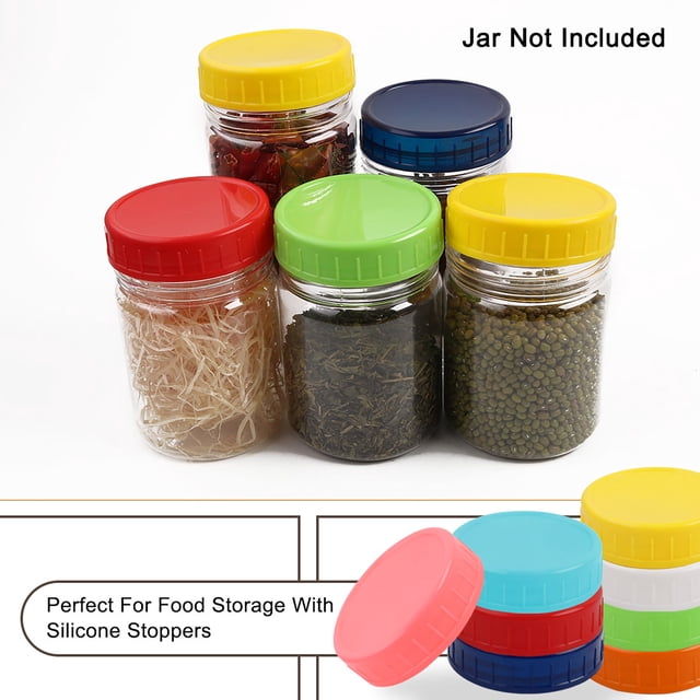 Unique Bargains 8 Pcs Couvercles de Pots Mason en Plastique Ouverture Régulière Couvercles de Pots de Mise en Conserve Mason Dessus Rangement des Aliments