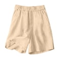 thumbnail image 7 of UACY Girls Linen Set 2 Piece Outfits Sleeveless Camisole Elastic Waist Knee Wide Leg Shorts Summer Outfit (Khaki, 9-10 Years), 7 of 7