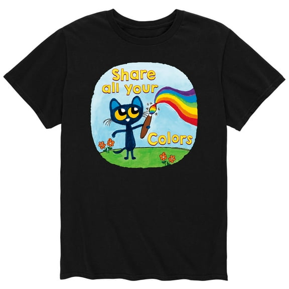 Pete The Cat - Share All Your Colors Rainbow - Men's Short Sleeve Graphic T-Shirt
