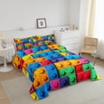 thumbnail image 2 of Erosebridal Building Blocks Comforter Set Full, Colorful Bedding, 3D Rainbow Construction Brick Bedding Comforter Sets Funny Patchwork Geometric Rectangle Duvet Insert, 2 of 5