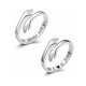 thumbnail image 1 of Anillos de abrazo de plata de ley 925 para parejas, anillos de abrazo de mano, anillo de promesa abierto para mujeres y hombres, ajustable, 1 of 2
